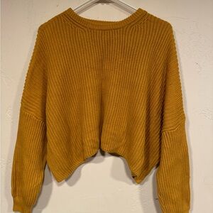 Yellow oversized cropped sweater
